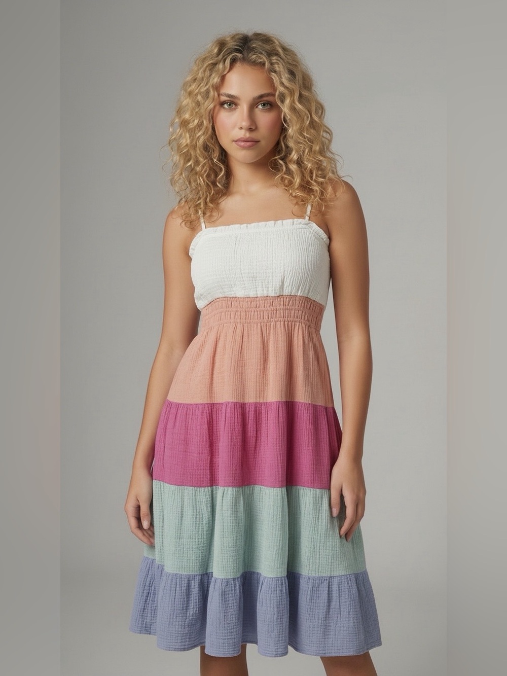 THML Multi-Colored Tiered Summer Dress